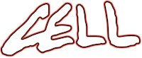 a black and red logo with the word cell